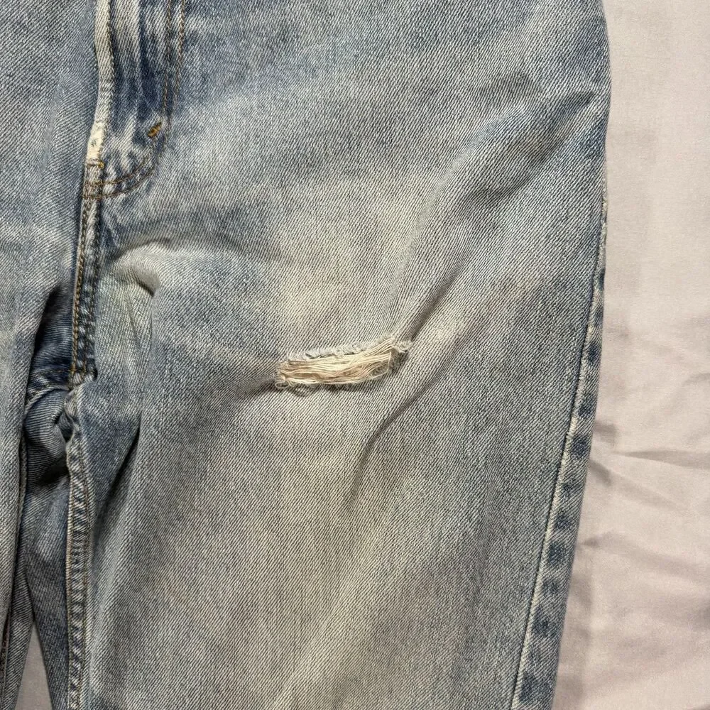 Y2K Levis 550 Distressed Relaxed Fit Jeans Mens 32x32 Light Wash Blue Denim